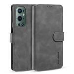 For OnePlus 9 Pro DG.MING Retro Oil Side Horizontal Flip Leather Case with Holder & Card Slots & Wallet(Grey)