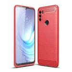 For Motorola Moto G50 Brushed Texture Carbon Fiber TPU Case(Red)