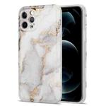 For iPhone 12 Pro Max Glazed Marble Pattern TPU Shockproof Protective Case(Grey)