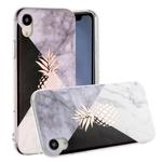 For iPhone XR Hot Stamping Geometric Marble IMD Craft TPU Protective Case(Pineapple)