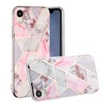 For iPhone XR Hot Stamping Geometric Marble IMD Craft TPU Protective Case(Hexagon)