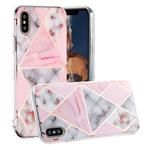 For iPhone XS Max Hot Stamping Geometric Marble IMD Craft TPU Protective Case(Rhombus)