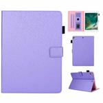 Hair Silky Texture Solid Color Horizontal Flip Leather Case with Holder & Card Slots & Photo Frame & Anti-Skid Strip For iPad 10.2 2021 / 2020 / 2019(Purple)