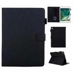 Hair Silky Texture Solid Color Horizontal Flip Leather Case with Holder & Card Slots & Photo Frame & Anti-Skid Strip For iPad 9.7 2018 / 2017(Black)