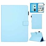 Hair Silky Texture Solid Color Horizontal Flip Leather Case with Holder & Card Slots & Photo Frame & Anti-Skid Strip, Specification:7 inch(Blue)