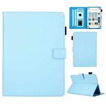 Hair Silky Texture Solid Color Horizontal Flip Leather Case with Holder & Card Slots & Photo Frame & Anti-Skid Strip, Specification:8 inch(Blue)