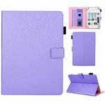 Hair Silky Texture Solid Color Horizontal Flip Leather Case with Holder & Card Slots & Photo Frame & Anti-Skid Strip, Specification:8 inch(Purple)