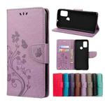 For Motorola Moto G30 Butterfly Flower Pattern Horizontal Flip Leather Case with Holder & Card Slots & Wallet(Light Purple)