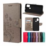 For Motorola Moto G30 Butterfly Flower Pattern Horizontal Flip Leather Case with Holder & Card Slots & Wallet(Grey)
