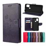 For Motorola Moto G30 Butterfly Flower Pattern Horizontal Flip Leather Case with Holder & Card Slots & Wallet(Deep Purple)