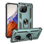 For Xiaomi Mi 11 Pro Shockproof TPU + PC Protective Case with 360 Degree Rotating Holder(Green)