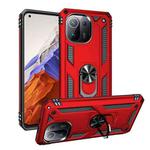 For Xiaomi Mi 11 Pro Shockproof TPU + PC Protective Case with 360 Degree Rotating Holder(Red)