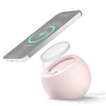 Silicone Pellet Magsafe Magnetic Charger Holder for iPhone 12 Series(Pink)