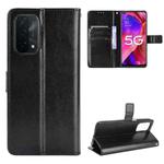 For OPPO A54 5G / A74 5G / A93 5G Crazy Horse Texture Horizontal Flip Leather Case with Holder & Card Slots & Lanyard(Black)
