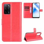For OPPO A55 5G / A53s 5G Crazy Horse Texture Horizontal Flip Leather Case with Holder & Card Slots & Lanyard(Red)