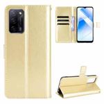 For OPPO A55 5G / A53s 5G Crazy Horse Texture Horizontal Flip Leather Case with Holder & Card Slots & Lanyard(Gold)