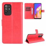 For OPPO A94 5G / Reno5 Z 5G / F19 Pro+ 5G Crazy Horse Texture Horizontal Flip Leather Case with Holder & Card Slots & Lanyard(Red)