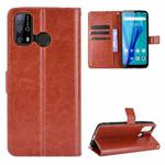 For Oukitel C23 Pro Crazy Horse Texture Horizontal Flip Leather Case with Holder & Card Slots & Lanyard(Brown)