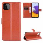 For Samsung Galaxy A22 5G Crazy Horse Texture Horizontal Flip Leather Case with Holder & Card Slots & Lanyard(Brown)
