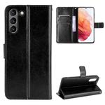 For Samsung Galaxy S21 FE Crazy Horse Texture Horizontal Flip Leather Case with Holder & Card Slots & Lanyard(Black)