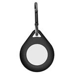 Shockproof Anti-scratch Silicone Protective Case Cover with Hang Loop For AirTag, Shape:Water Drop(Black)