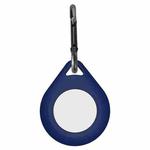 Shockproof Anti-scratch Silicone Protective Case Cover with Hang Loop For AirTag, Shape:Water Drop(Midnight  Blue)