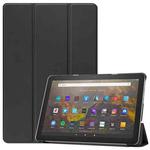 For Amazon Fire HD 10 (2021) Custer Texture Horizontal Flip Leather Case with Three-folding Holder & Sleep / Wake-up Function(Black)