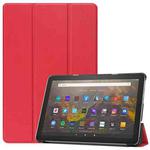 For Amazon Fire HD 10 (2021) Custer Texture Horizontal Flip Leather Case with Three-folding Holder & Sleep / Wake-up Function(Red)