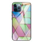 Abstract Marble Pattern Glass Protective Case For iPhone 11 Pro Max(Rhombus Gradient)