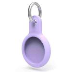 Shockproof Anti-scratch Silicone Protective Case Cover Key Chain with Hang Loop For AirTag(Violet Purple)