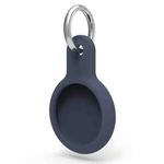 Shockproof Anti-scratch Silicone Protective Case Cover Key Chain with Hang Loop For AirTag(Dark Blue)