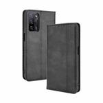 For OPPO A55 5G / A53s 5G Magnetic Buckle Retro Crazy Horse Texture Horizontal Flip Leather Case with Holder & Card Slots & Photo Frame(Black)