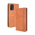 For OPPO A74 4G / F19 4G Magnetic Buckle Retro Crazy Horse Texture Horizontal Flip Leather Case with Holder & Card Slots & Photo Frame(Brown)