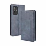 For OPPO A94 5G / Reno5Z 5G / F19 Pro+ 5G Magnetic Buckle Retro Crazy Horse Texture Horizontal Flip Leather Case with Holder & Card Slots & Photo Frame(Blue)