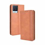 For OPPO Realme 8 4G / Realme 8 Pro 4G Magnetic Buckle Retro Crazy Horse Texture Horizontal Flip Leather Case with Holder & Card Slots & Photo Frame(Brown)