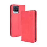 For OPPO Realme 8 4G / Realme 8 Pro 4G Magnetic Buckle Retro Crazy Horse Texture Horizontal Flip Leather Case with Holder & Card Slots & Photo Frame(Red)