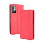 For Xiaomi Redmi Note 10 5G Magnetic Buckle Retro Crazy Horse Texture Horizontal Flip Leather Case with Holder & Card Slots & Photo Frame(Red)