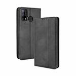 For Oukitel C23 Pro Magnetic Buckle Retro Crazy Horse Texture Horizontal Flip Leather Case with Holder & Card Slots & Photo Frame(Black)