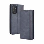 For Samsung Galaxy A82 5G / Quantum 2 5G Magnetic Buckle Retro Crazy Horse Texture Horizontal Flip Leather Case with Holder & Card Slots & Photo Frame(Blue)