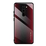 For Xiaomi Redmi Note 8 Pro Carbon Fiber Texture Gradient Color Glass Case(Red)