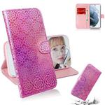For Samsung Galaxy S21 FE Solid Color Colorful Magnetic Buckle Horizontal Flip PU Leather Case with Holder & Card Slots & Wallet & Lanyard(Pink)