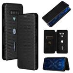 For Xiaomi Black Shark 4 / 4 Pro Carbon Fiber Texture Horizontal Flip TPU + PC + PU Leather Case with Card Slot(Black)