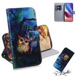 For Xiaomi Redmi K40 / K40 Pro / Poco F3 Coloured Drawing Horizontal Flip Leather Case, with Holder & Card Slots & Wallet(Oil Painting Owl)