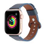 22mm Single Loop Leather Watch Band For Apple Watch Series 7 41mm / 6 & SE & 5 & 4 40mm / 3 & 2 & 1 38mm(Blue)