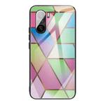 For Xiaomi Redmi K40 / K40 Pro / K40 Pro+ Abstract Marble Pattern Glass Protective Case(Rhombus Gradient)