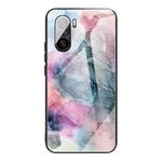 For Xiaomi Redmi K40 / K40 Pro / K40 Pro+ Abstract Marble Pattern Glass Protective Case(Abstract Multicolor)