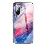 For Xiaomi Redmi K40 / K40 Pro / K40 Pro+ Abstract Marble Pattern Glass Protective Case(Abstract Red)