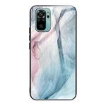 For Xiaomi Redmi Note 10 Abstract Marble Pattern Glass Protective Case(Abstract Gray)