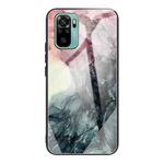 For Xiaomi Redmi Note 10 Abstract Marble Pattern Glass Protective Case(Abstract Black)