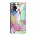 For Xiaomi Redmi Note 10 Pro / Note 10 Pro Max Abstract Marble Pattern Glass Protective Case(Rhombus Gradient)